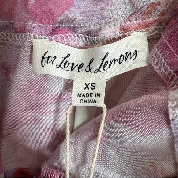 NWT For Love and Lemons Sofia Mini Dress Pink Floral Size XS - Picture 7 of 15
